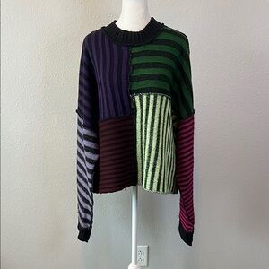 The Ragged Priest Inside Out Patchwork Sweater Size Medium